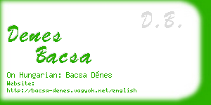 denes bacsa business card